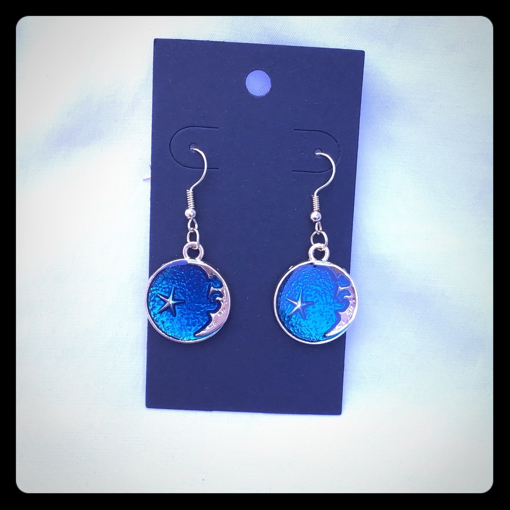 Moon star space earrings